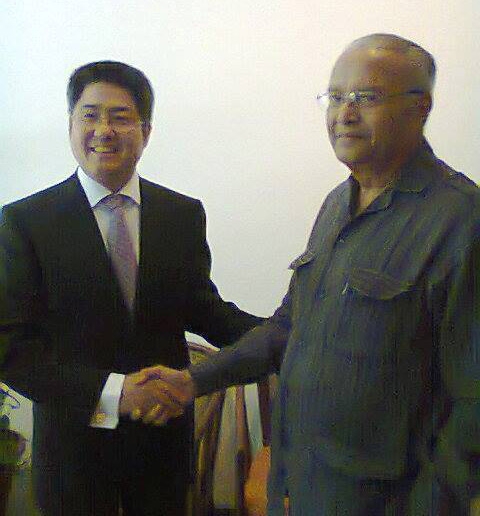 Meeting the new Ambassador of China, Le Yucheng at New Delhi on September 24, 2014