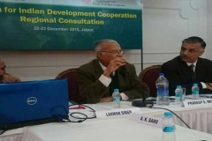 Speaking at the “Forum for Indian Development Cooperation Regional Consultation on 22nd December at Jaipur”, organised by the FIDC and RIS. Left: Sachin Chaturvedi of RIS