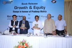 Shri Salman Khurshid, India's Foreign Minister; Dr A. M. Singhvi, MP; Dr Ajay Chhibber, DG, IEO, GOI and Dr Rajiv Kumar, Sr Fellow, CPR at the well attended 6th CUTS Anniversary Lecture on
