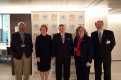 Group picture of the chair Mrs Popova and speakers — at United Nations Conference on Trade and Development